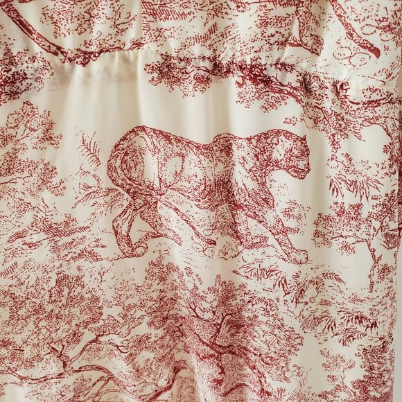 Women’s Red and White Animal Toile Print Maxi Dress by Nasty Gal in US Size 8 - Picture 4 of 5